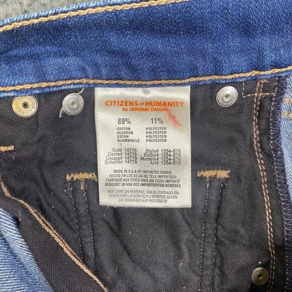 Citizens of Humanity Jeans Women’s 25 Dylan Drop Rise Cropped Straight Leg Blue - Picture 10 of 13